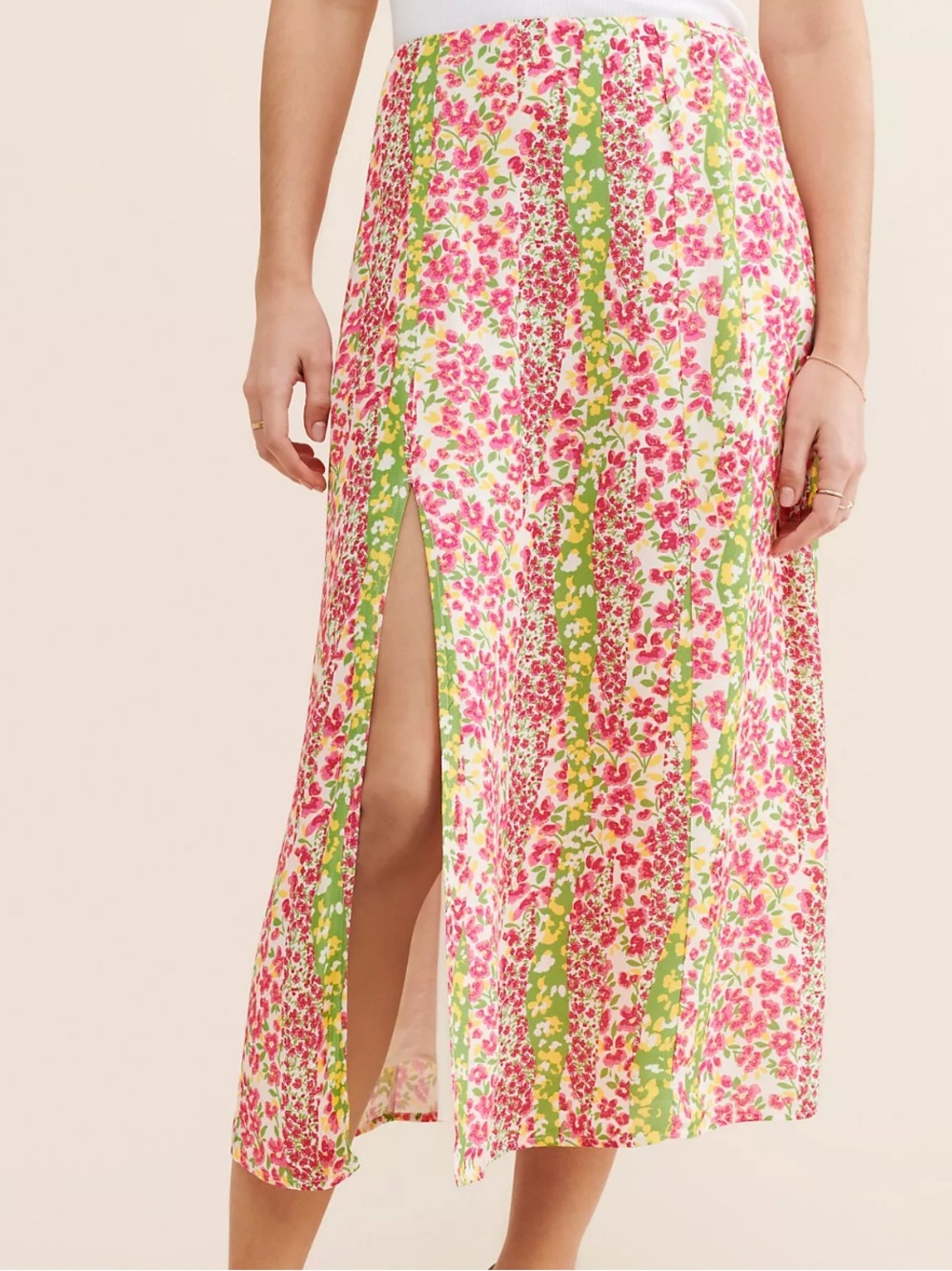 Maeve Floral Side-Slit Midi Skirt - Picture 1 of 5